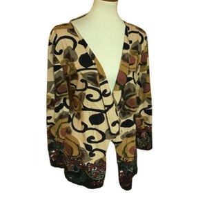 Vintage 90s earthy large flowers cover up